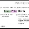 Barth Klaus Peter 1936-2008 Todesanzeige